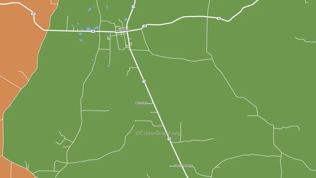 Walkerville, AR Map of Assault Rates