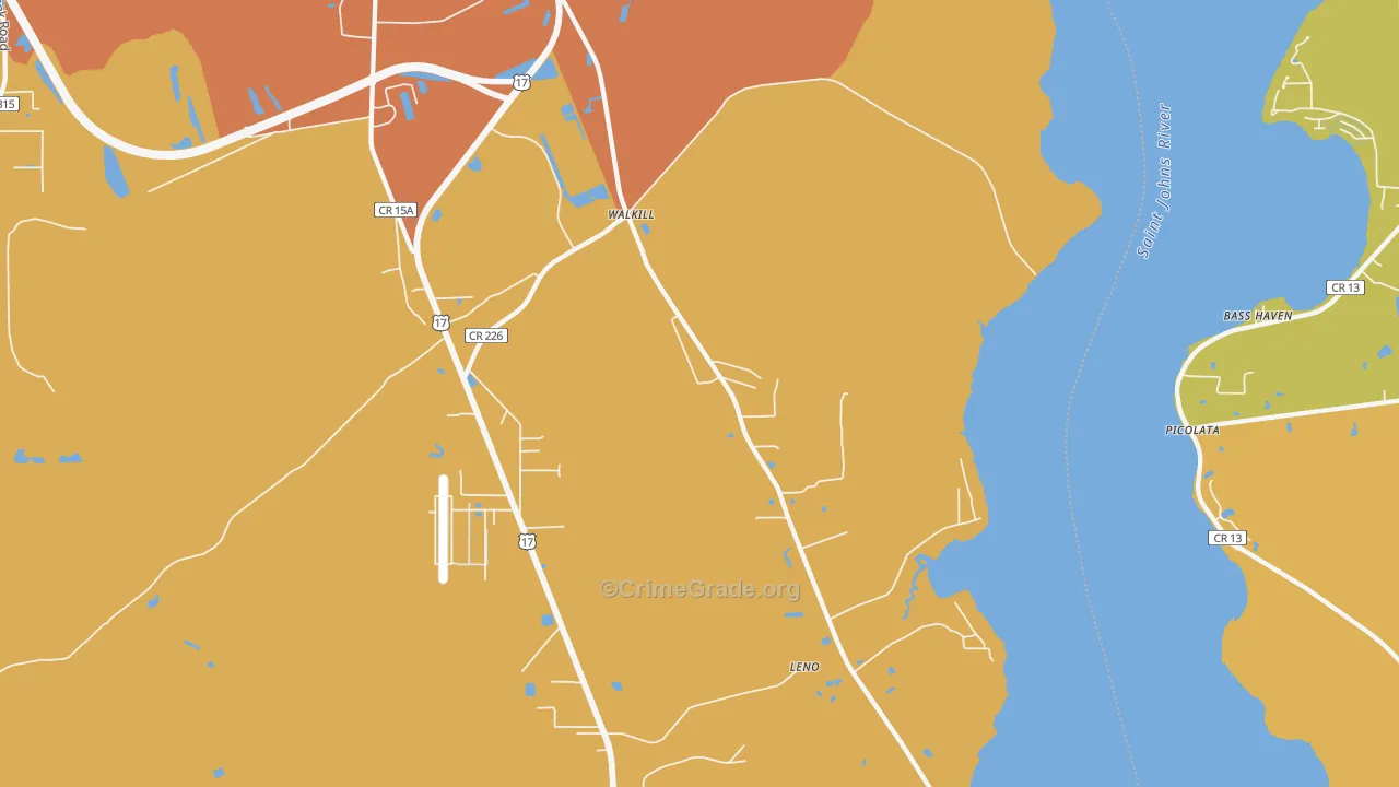 Walkill, FL Map of Assault Rates