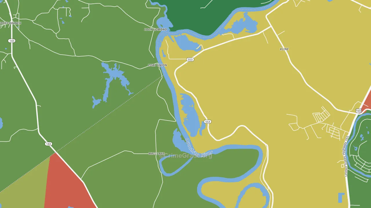 Wall Lake, LA Map of Assault Rates
