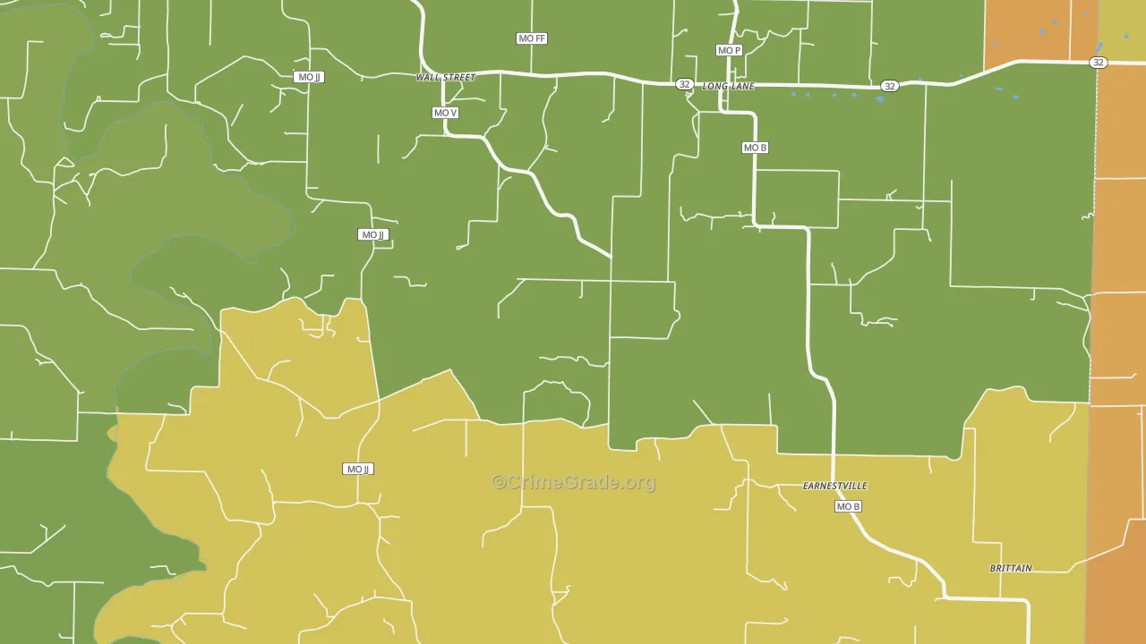 Wall Street, MO Map of Assault Rates