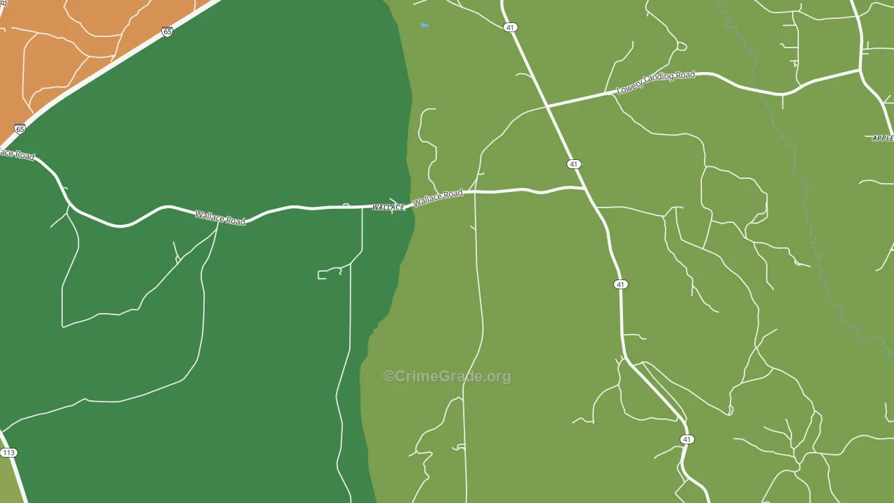 Wallace, AL Map of Assault Rates