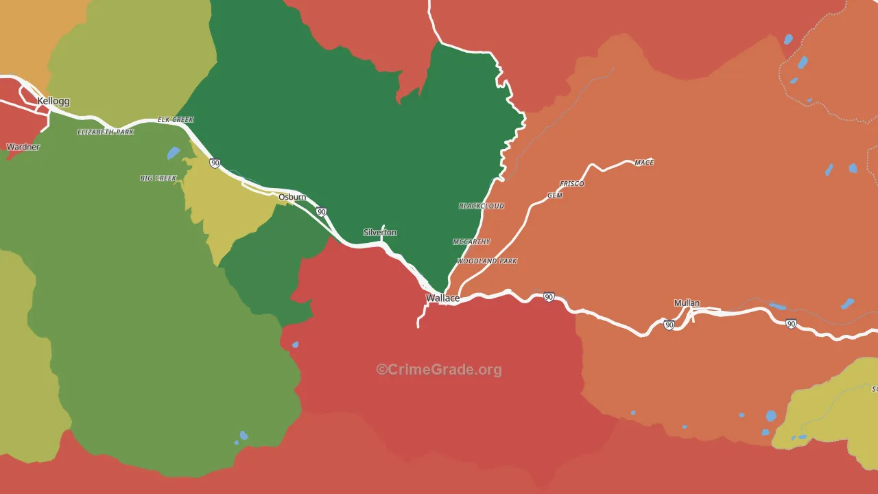 Wallace, ID Map of Assault Rates