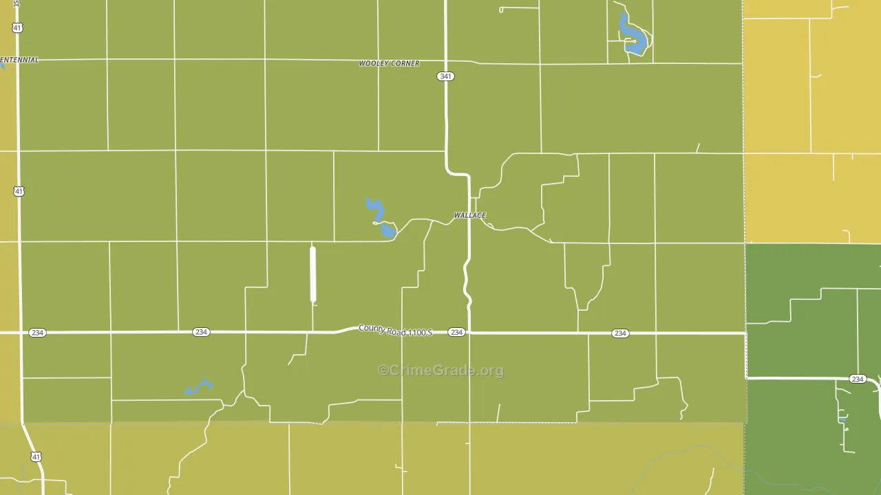 Wallace, IN Map of Assault Rates