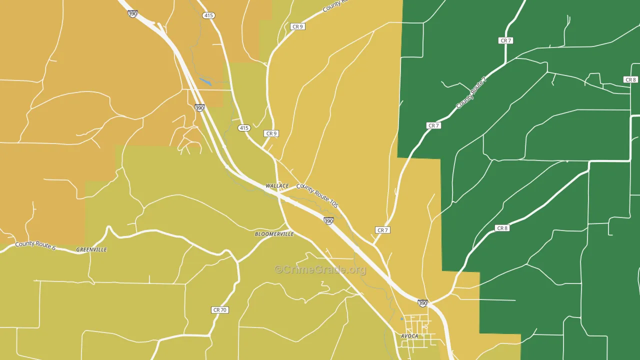 Wallace, NY Map of Assault Rates