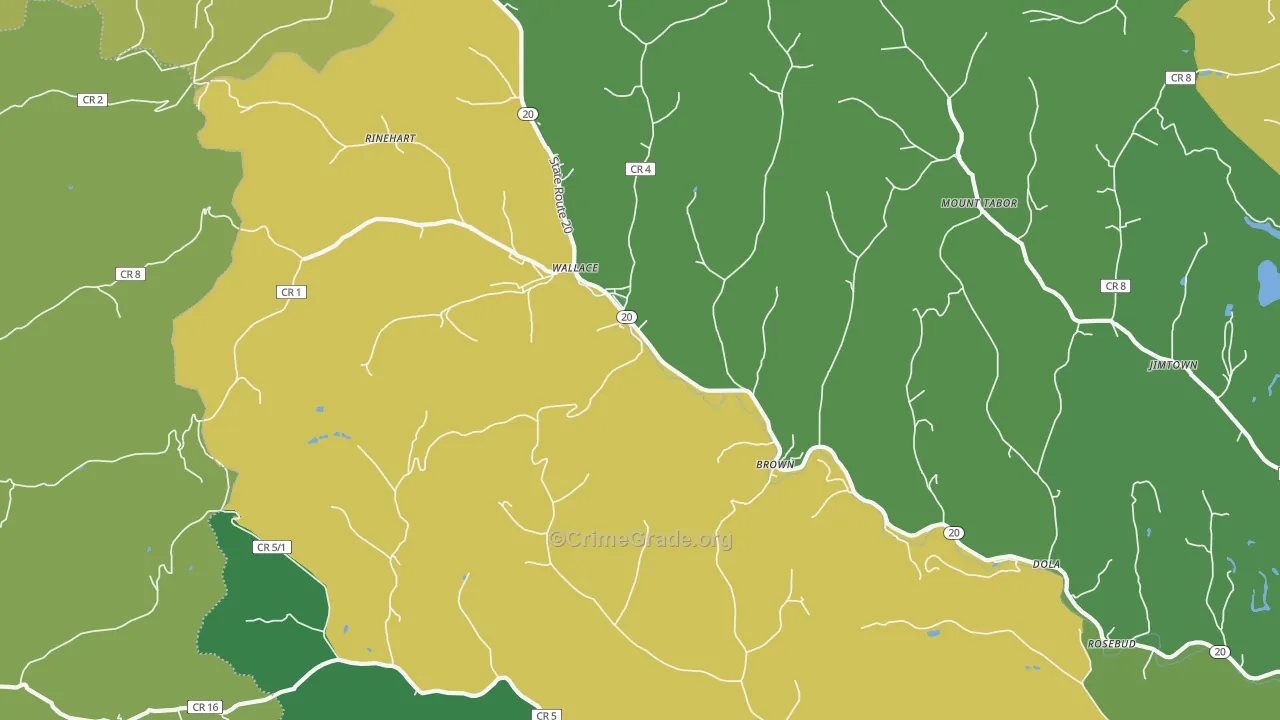 Wallace, WV Map of Assault Rates