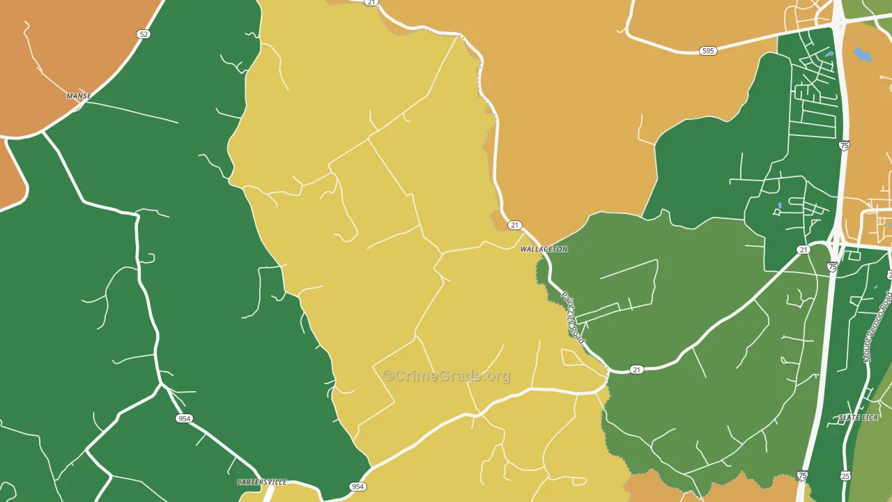 Wallaceton, KY Map of Assault Rates