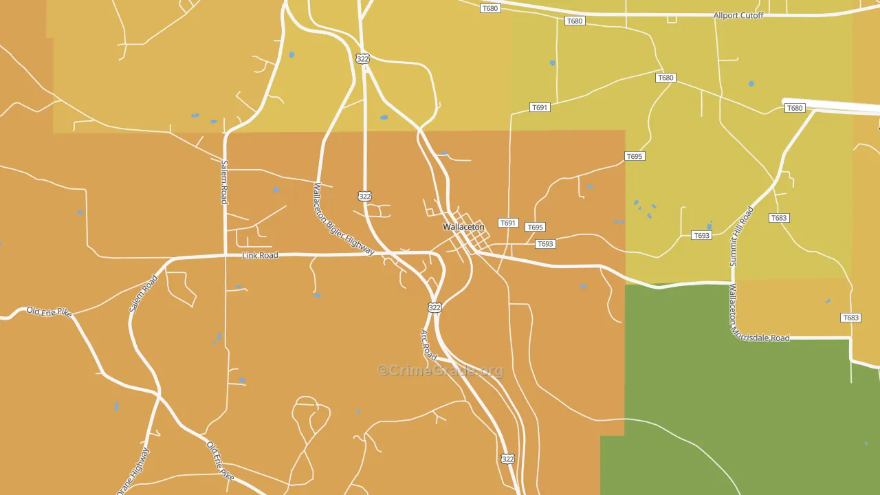 Wallaceton, PA Map of Assault Rates