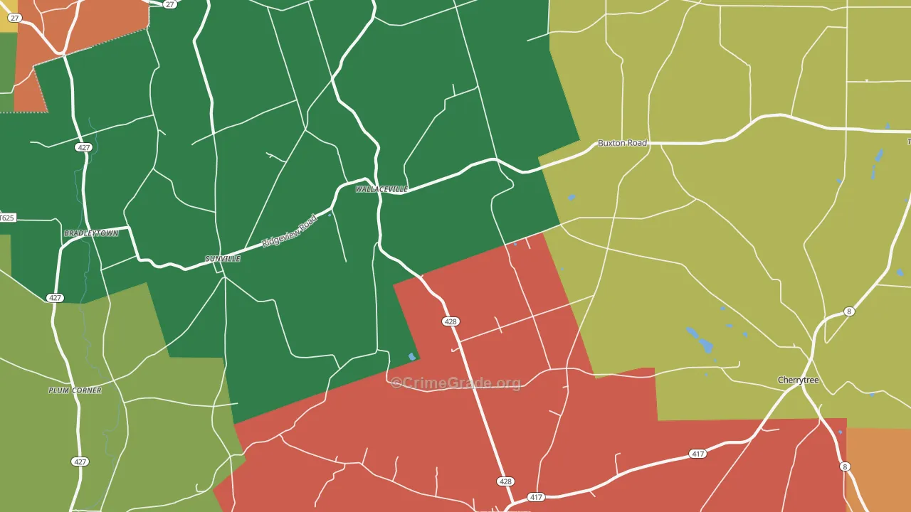 Wallaceville, PA Map of Assault Rates