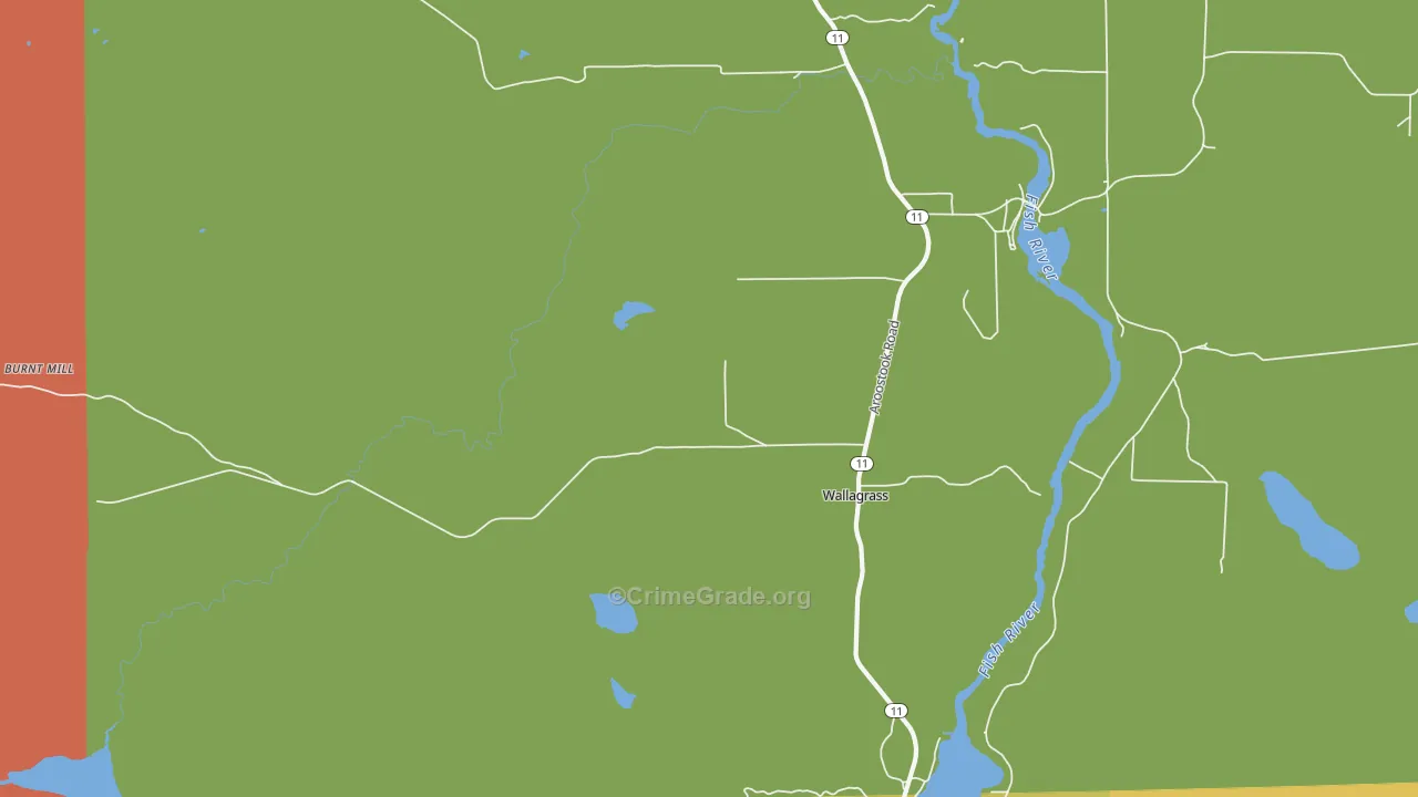Wallagrass, ME Map of Assault Rates