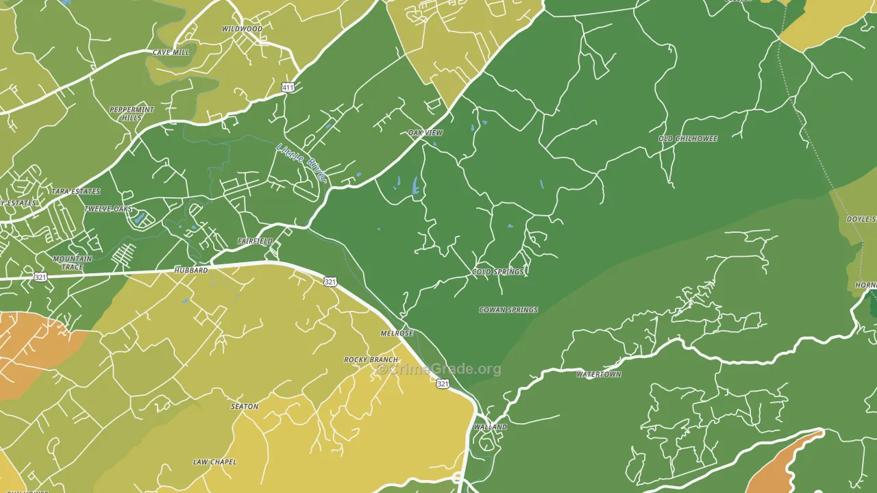 Walland, TN Map of Assault Rates