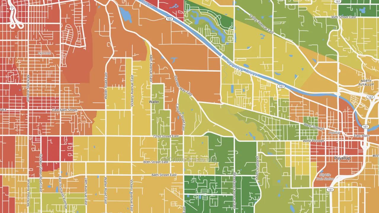 Waller, Tacoma, WA Map of Assault Rates