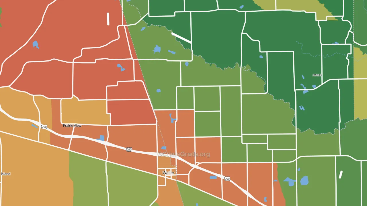 Waller, TX Map of Assault Rates