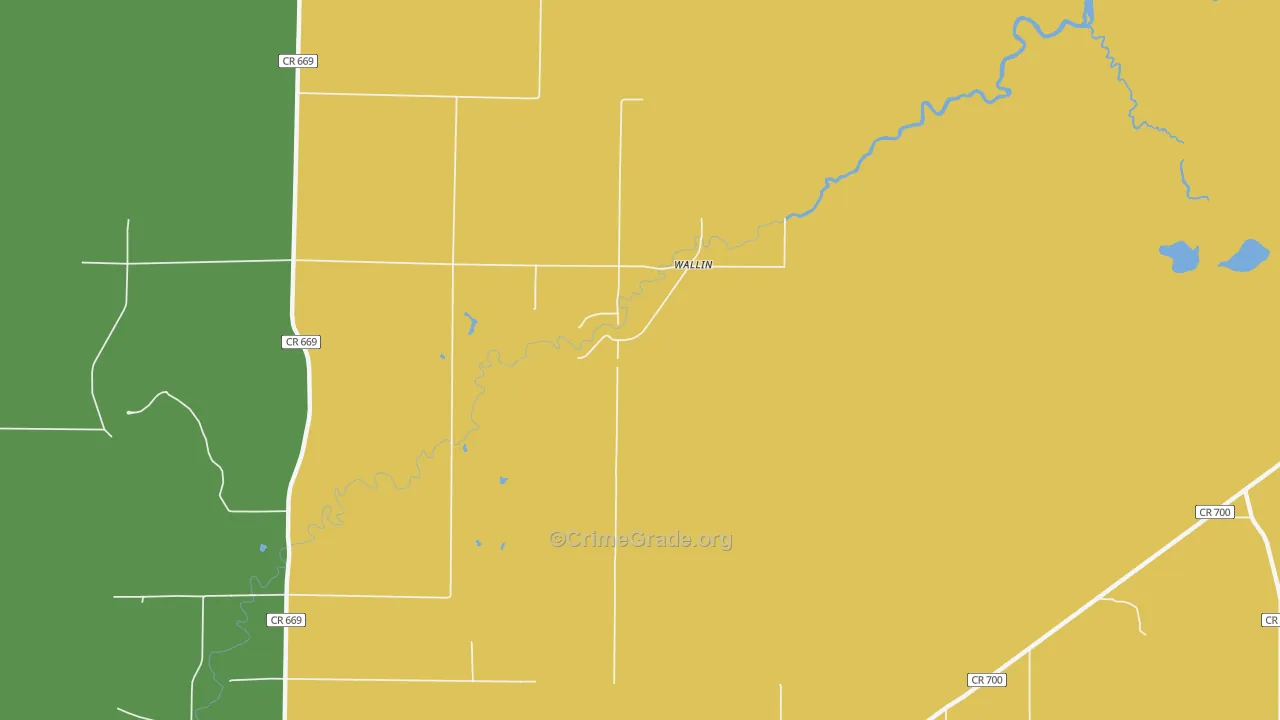Wallin, MI Map of Assault Rates