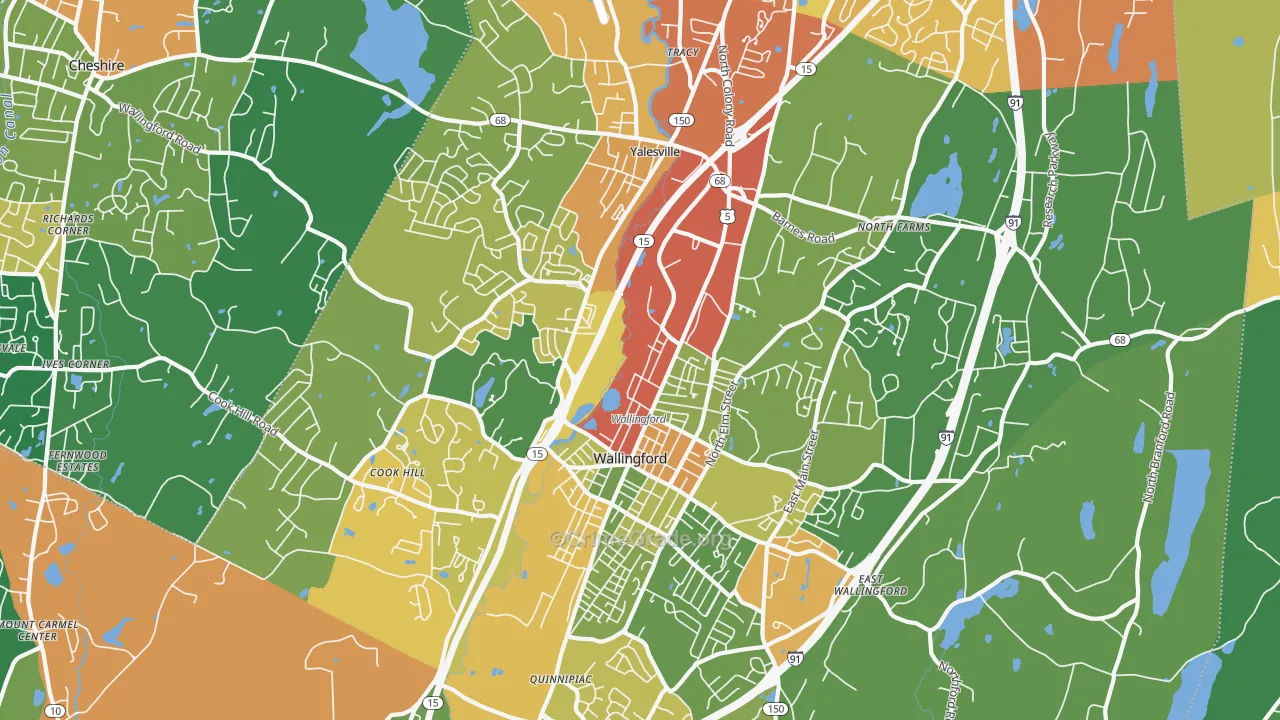 Wallingford, CT Map of Assault Rates