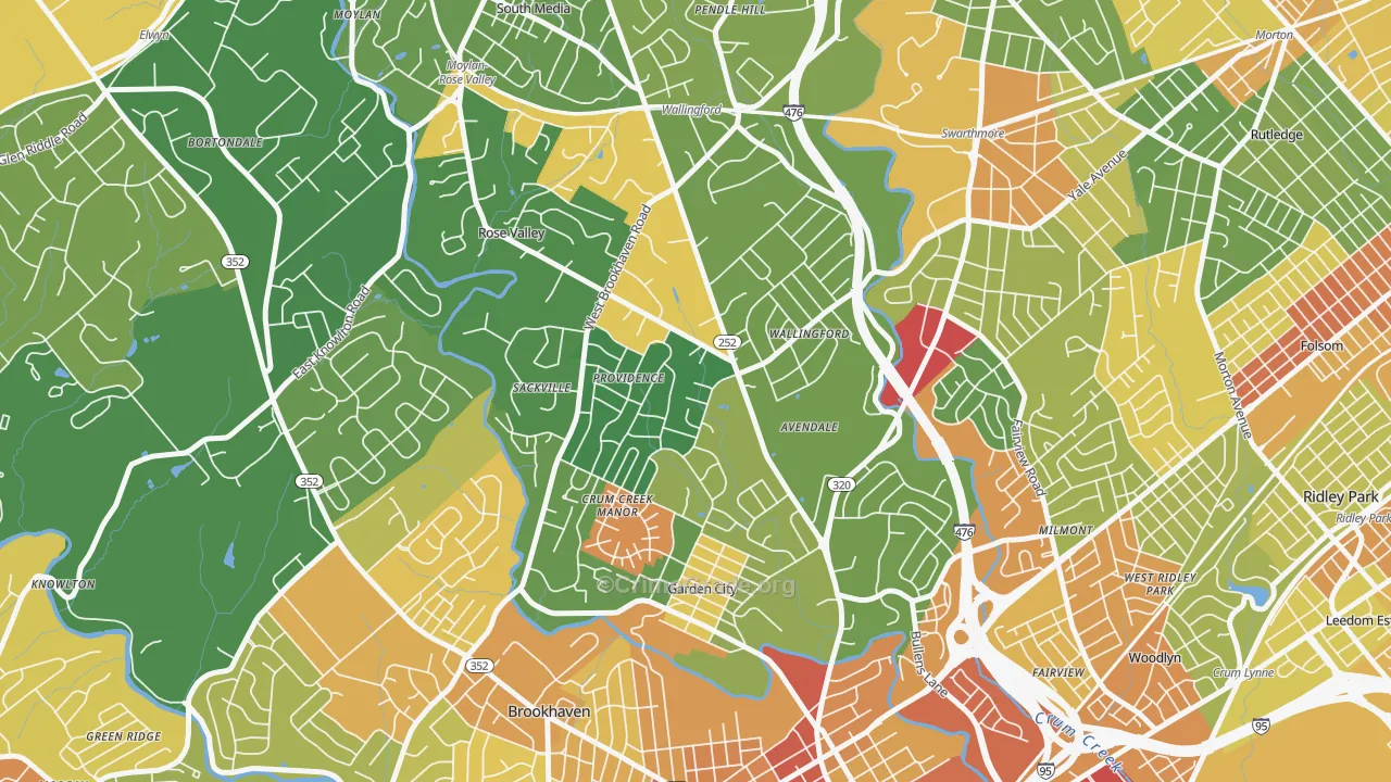 Wallingford, PA Map of Assault Rates