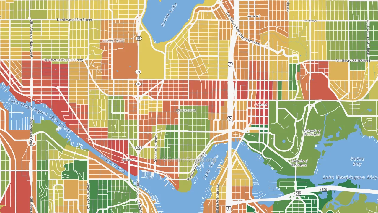Wallingford, Seattle, WA Map of Assault Rates