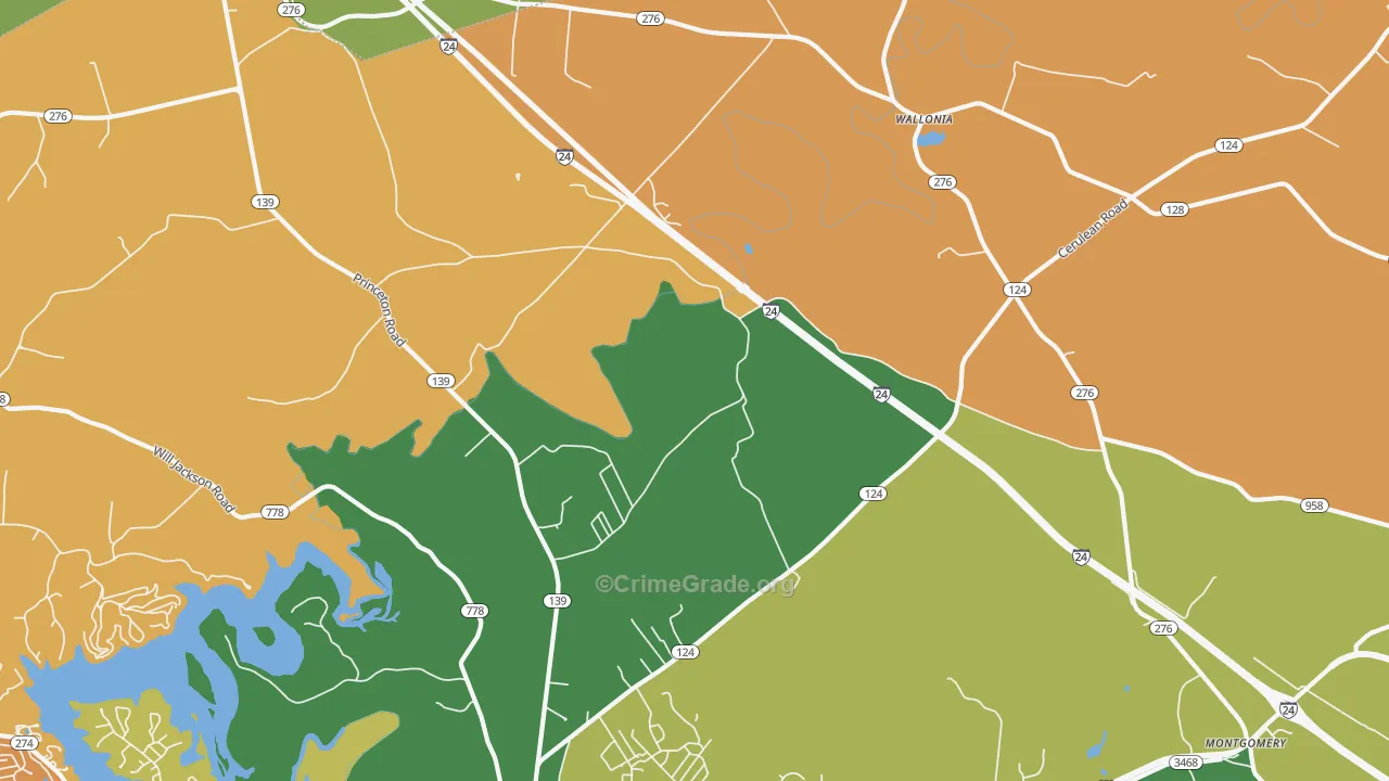 Wallonia, KY Map of Assault Rates