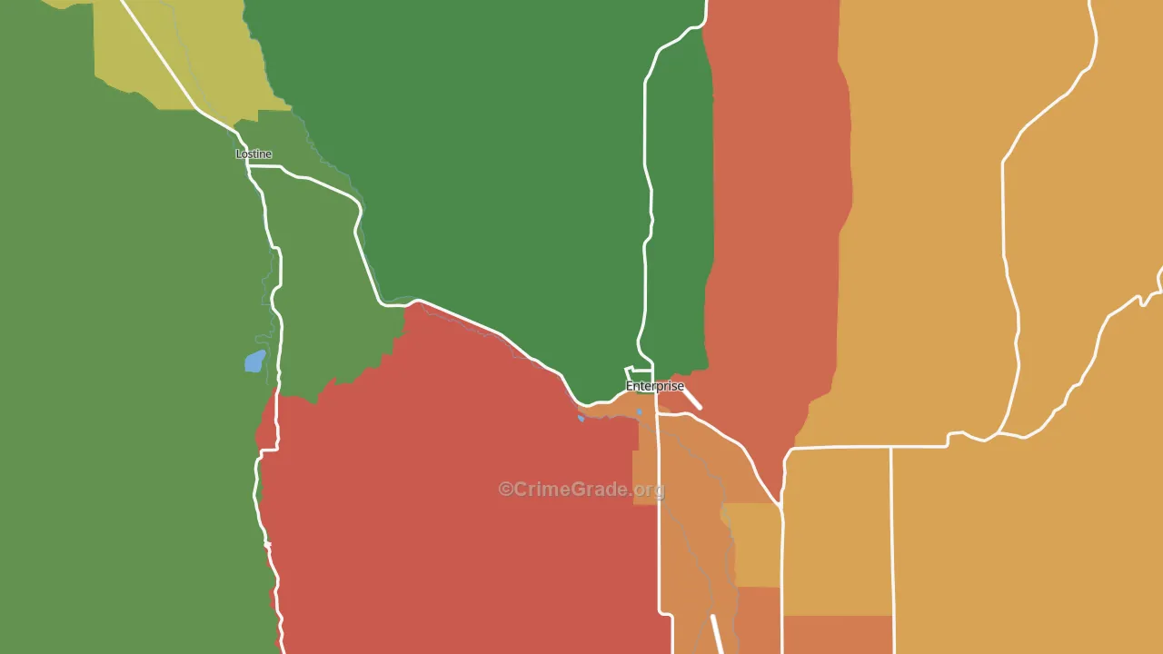 Wallowa County, OR Map of Assault Rates