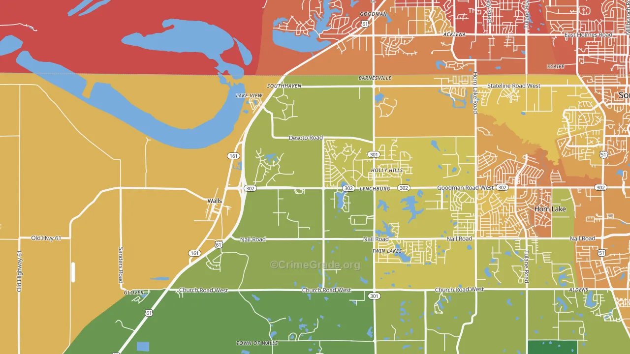 Walls, MS Map of Assault Rates