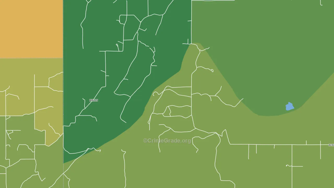 Walls, OK Map of Assault Rates