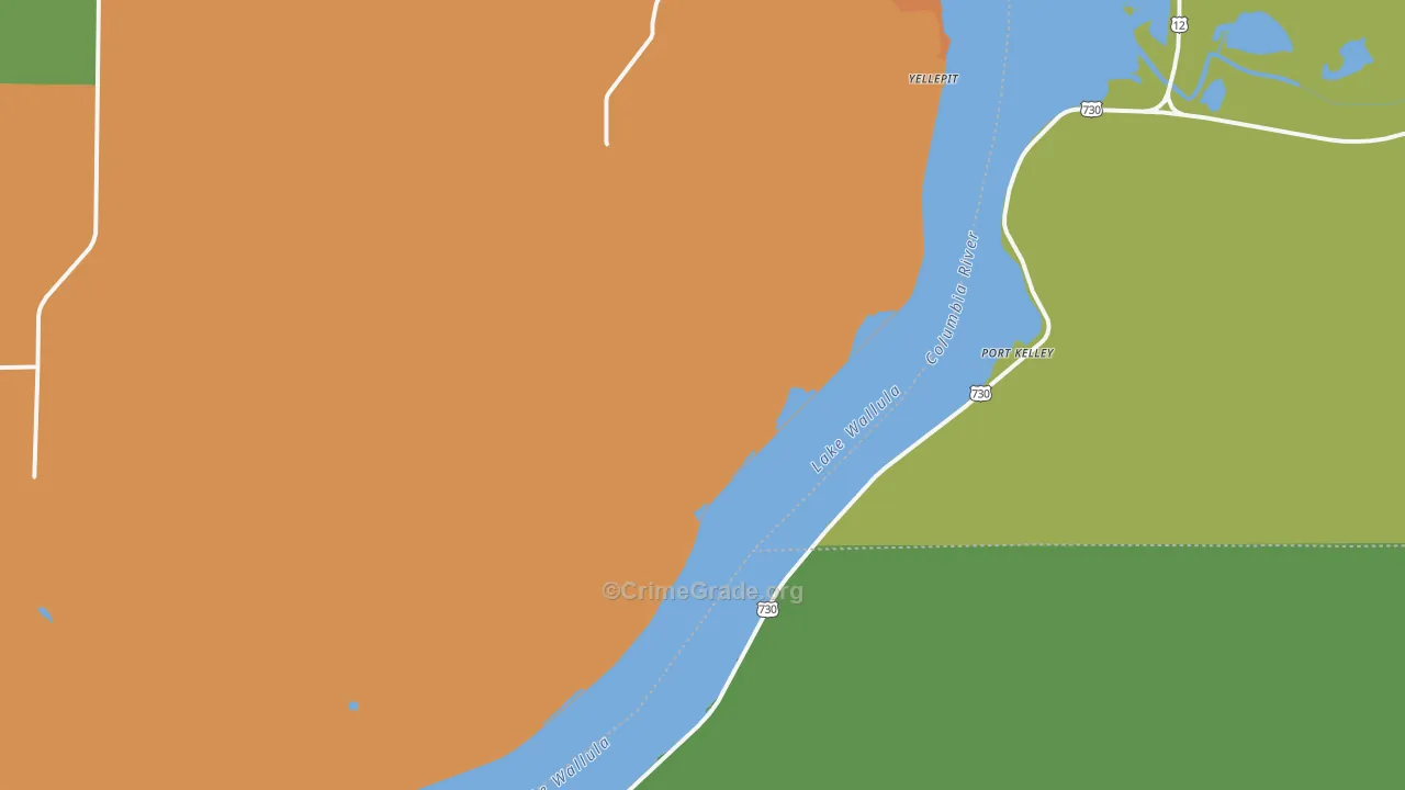 Wallula Junction, WA Map of Assault Rates