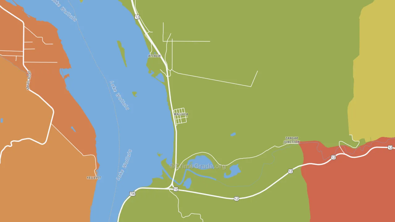 Wallula, WA Map of Assault Rates