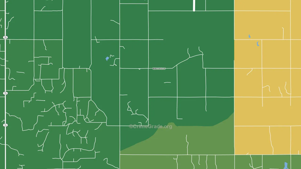 Wallville, OK Map of Assault Rates