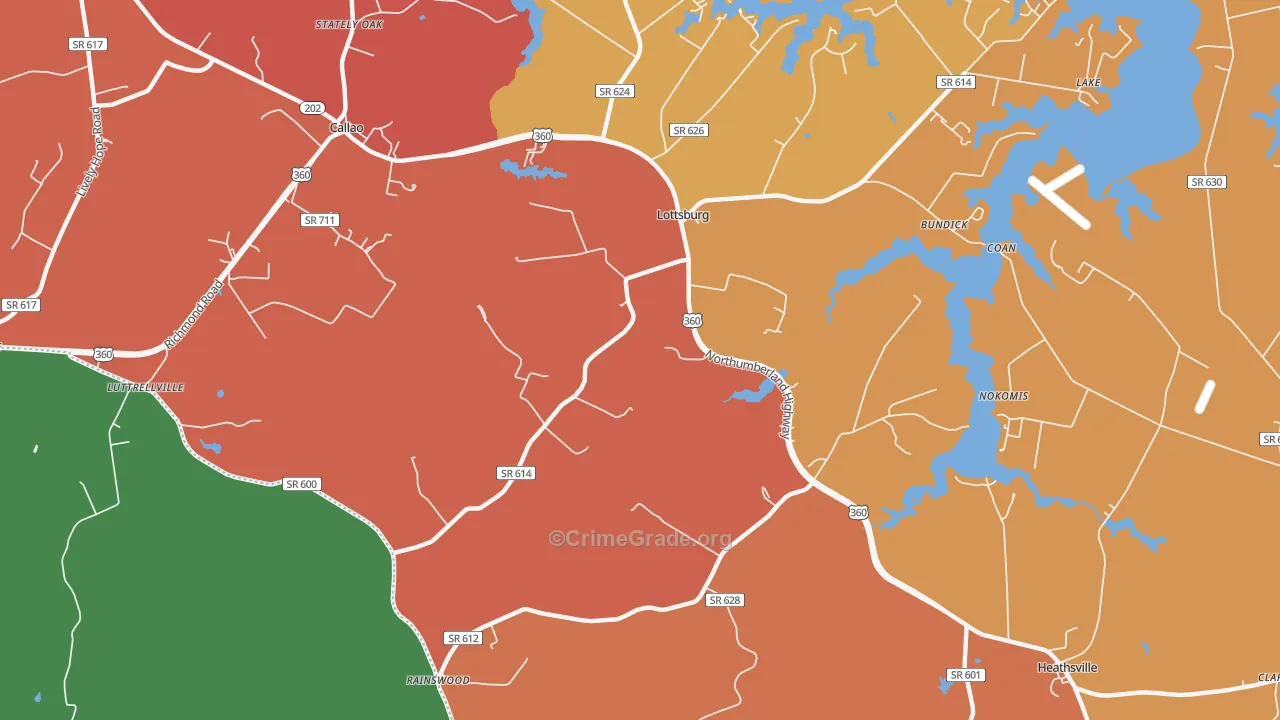 Walmsley, VA Map of Assault Rates