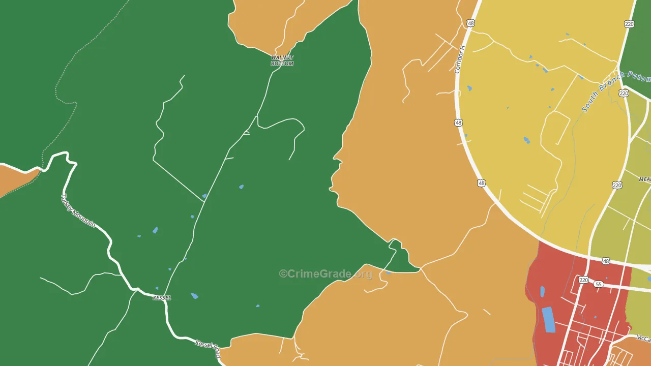 Walnut Bottom, WV Map of Assault Rates