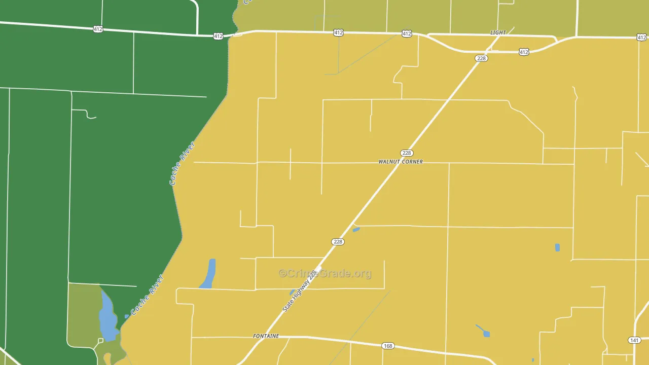 Walnut Corner, AR Map of Assault Rates