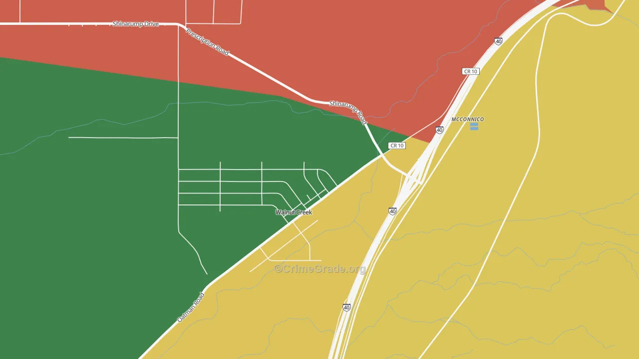 Walnut Creek, AZ Map of Assault Rates