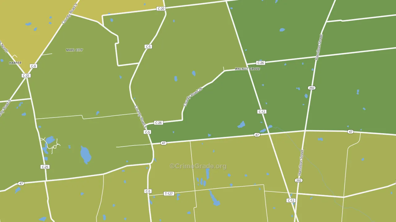 Walnut Grove, OH Map of Assault Rates