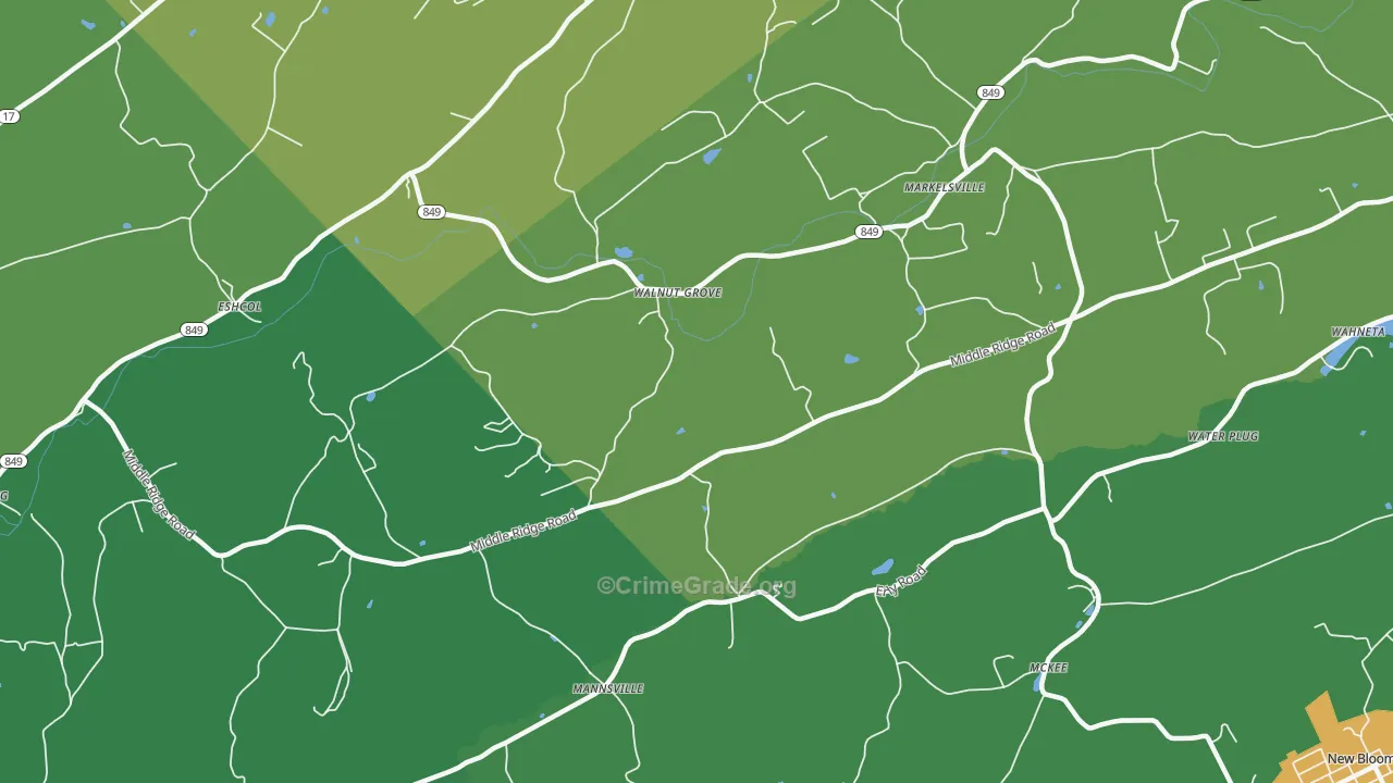 Walnut Grove, PA Map of Assault Rates