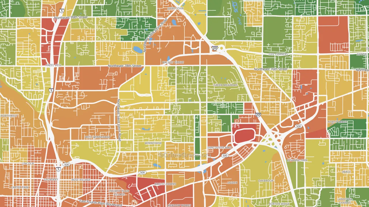 Walnut Grove, WA Map of Assault Rates