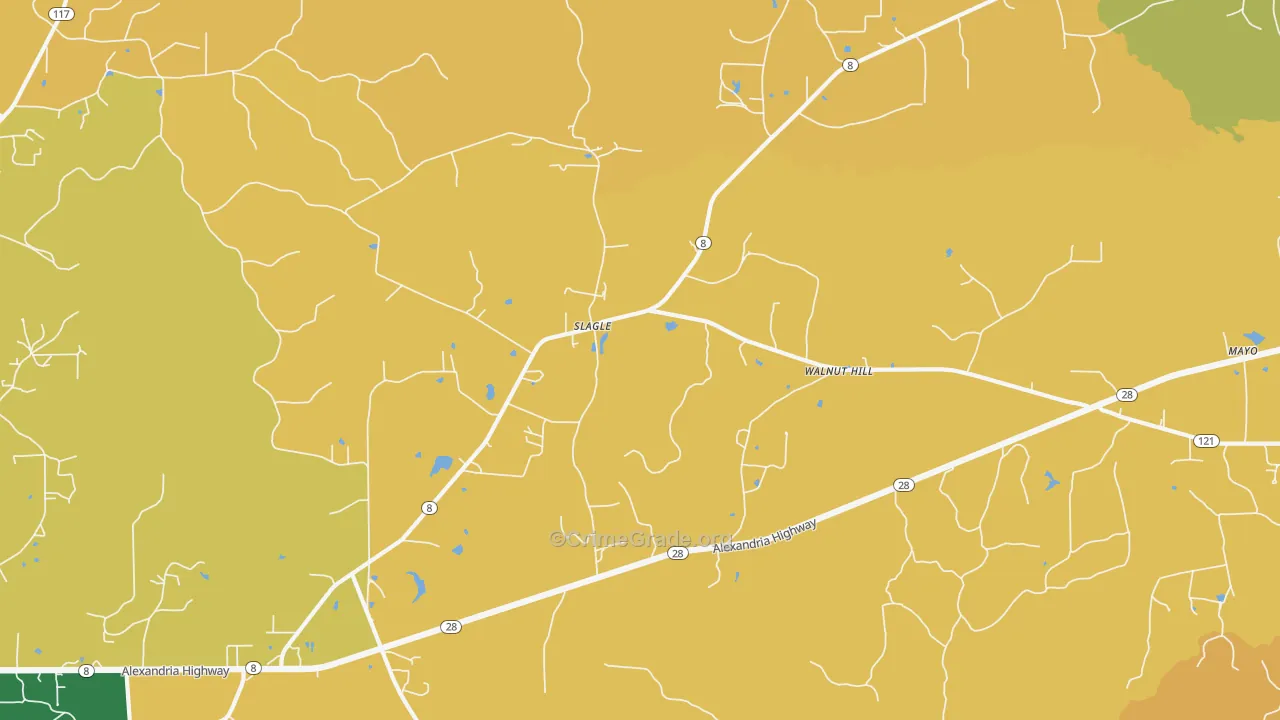 Walnut Hill, LA Map of Assault Rates