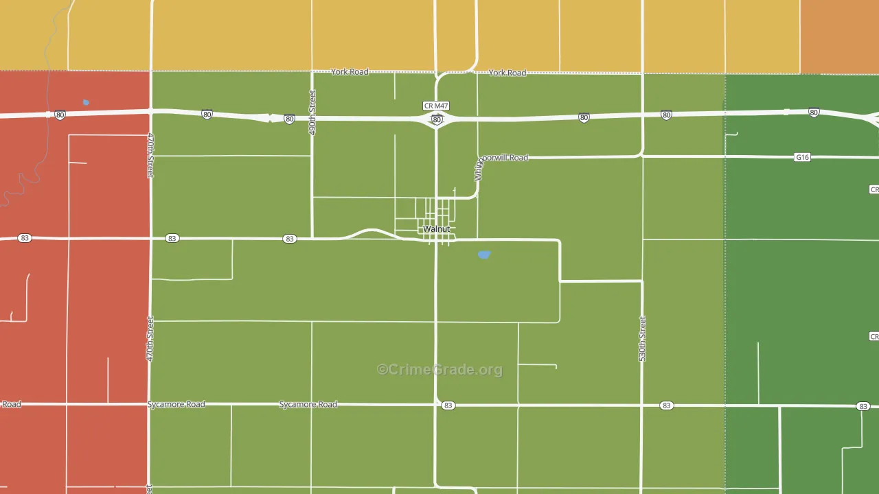 Walnut, IA Map of Assault Rates