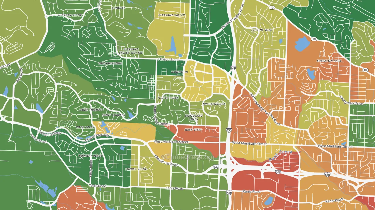 Walnut Valley, Little Rock, AR Map of Assault Rates