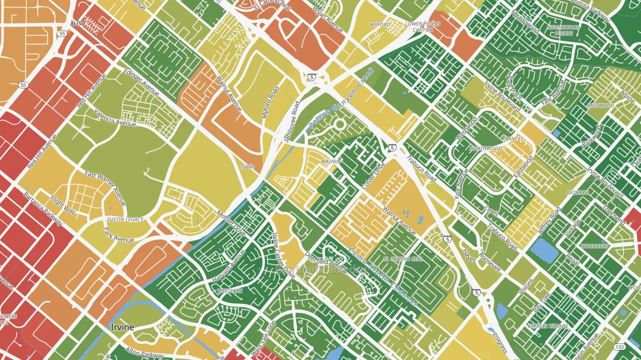 Walnut Village, Irvine, CA Map of Assault Rates