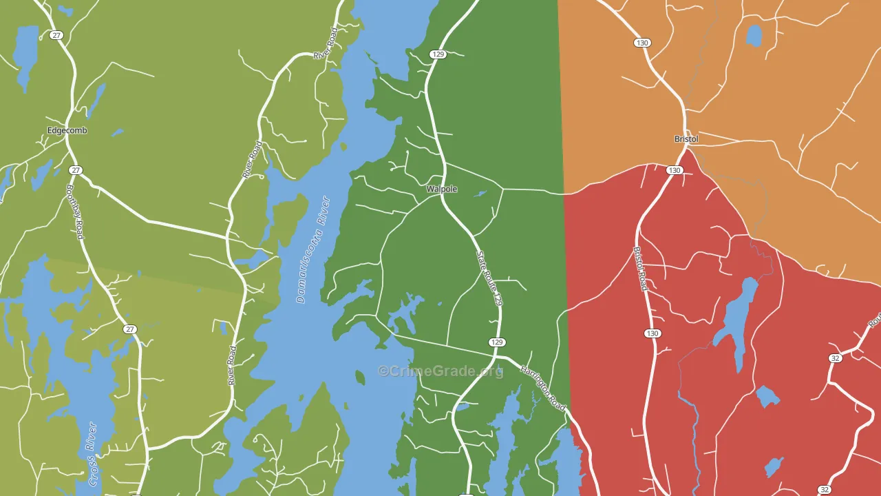 Walpole, ME Map of Assault Rates