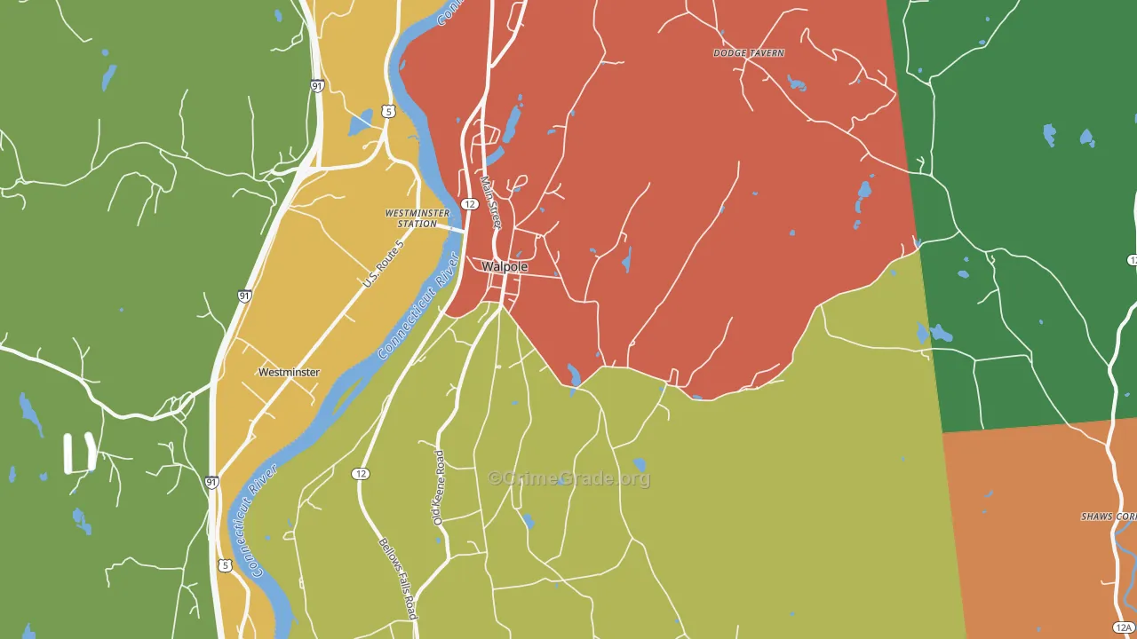 Walpole, NH Map of Assault Rates