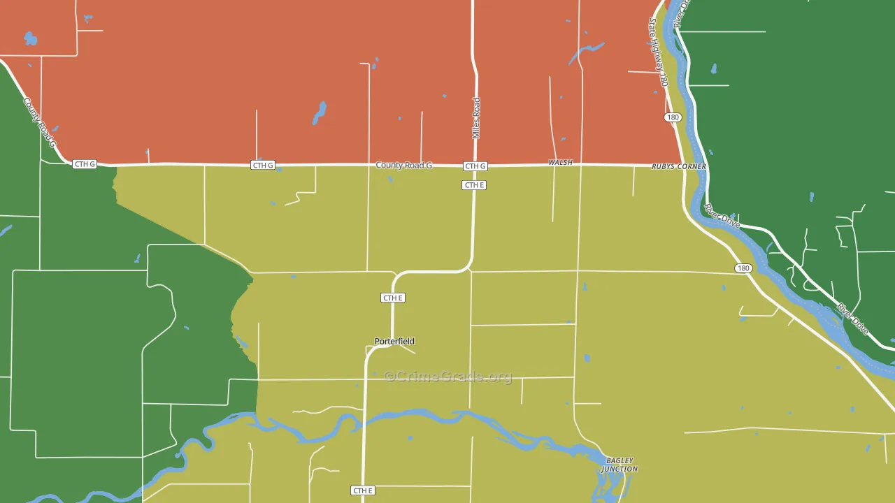Walsh, WI Map of Assault Rates