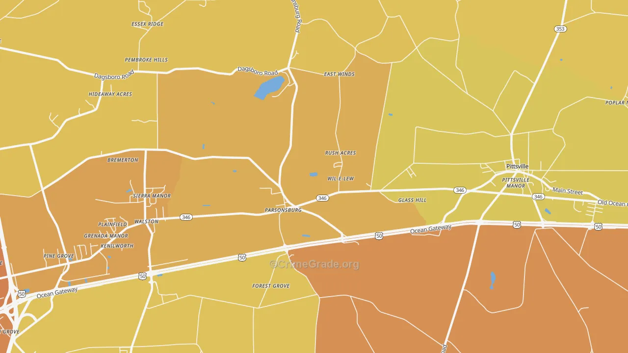 Walston, MD Map of Assault Rates