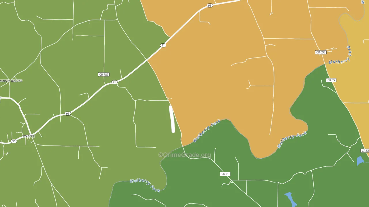 Walter, AL Map of Assault Rates