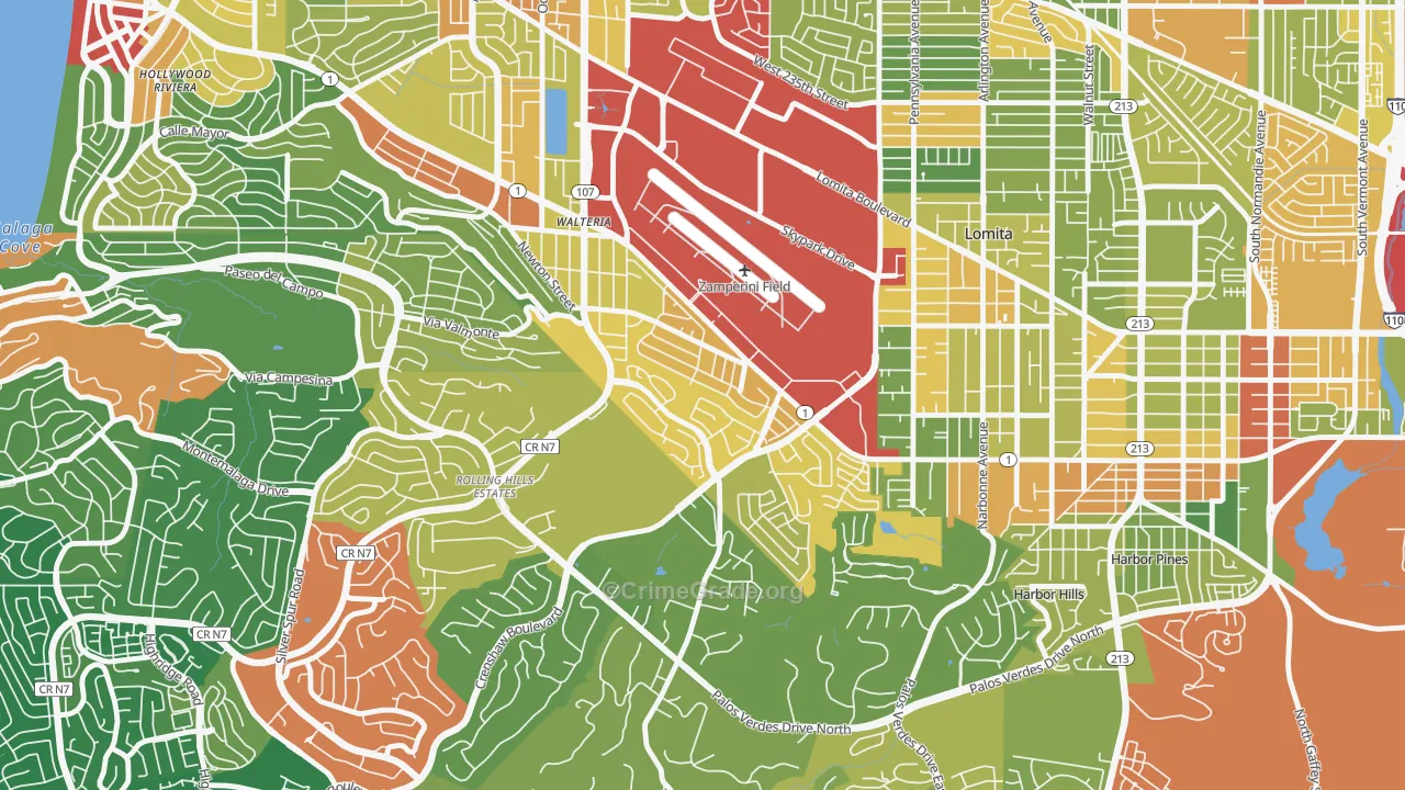 Walteria, Torrance, CA Map of Assault Rates