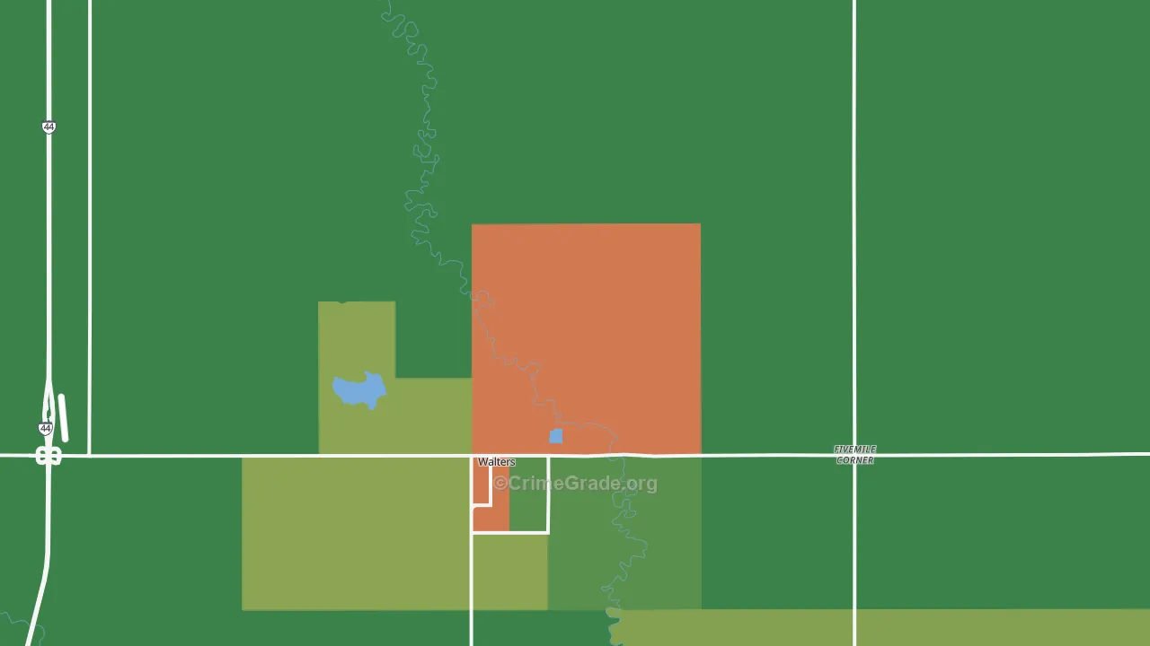 Walters, OK Map of Assault Rates