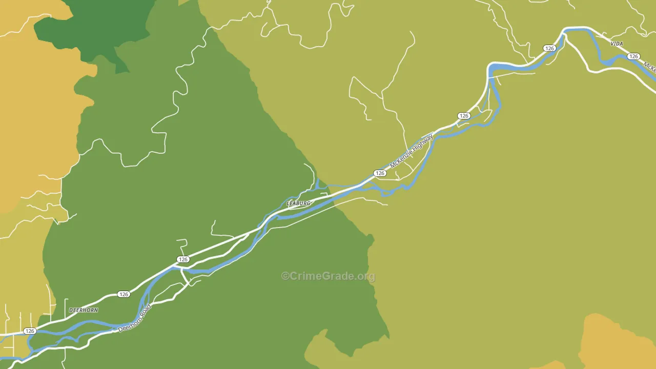 Walterville, OR Map of Assault Rates