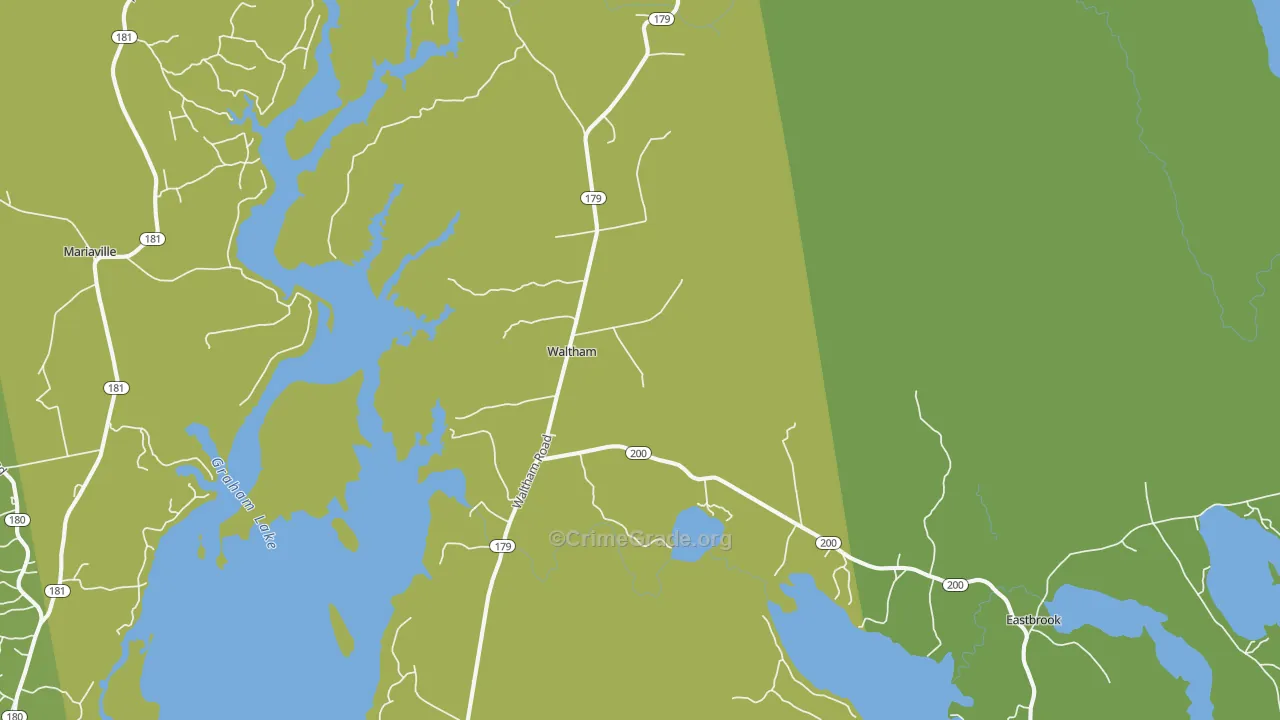 Waltham, ME Map of Assault Rates