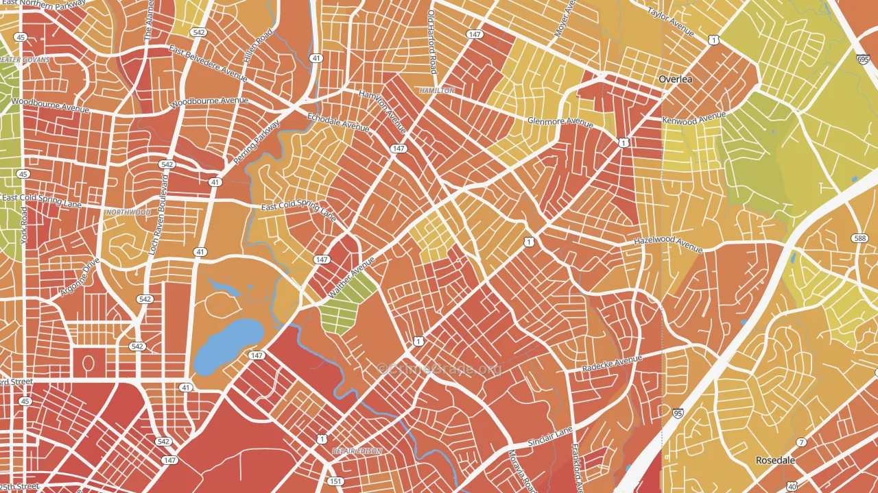 Waltherson, Baltimore, MD Map of Assault Rates