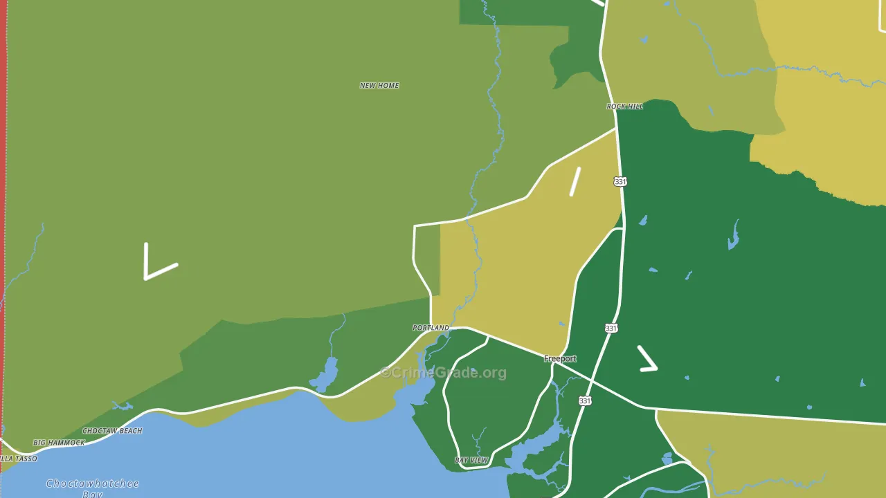 Walton County, FL Map of Assault Rates