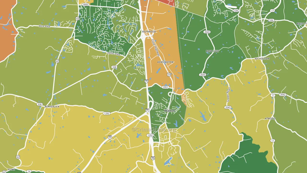 Walton, KY Map of Assault Rates